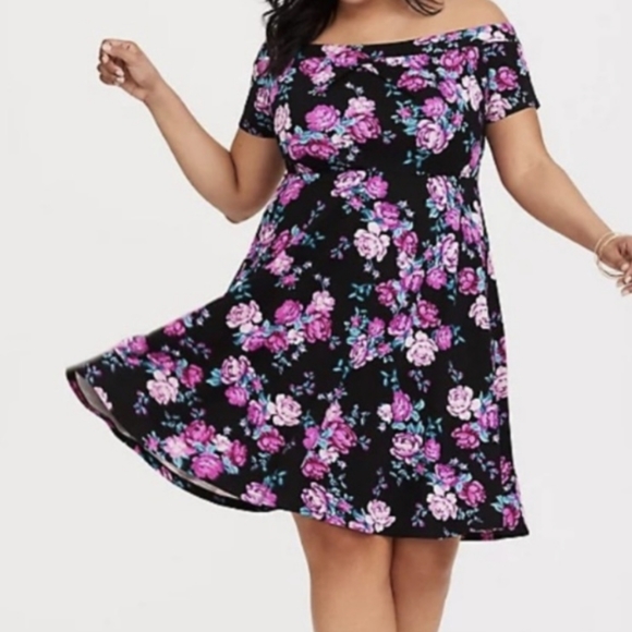 torrid Dresses & Skirts - Floral Off the Shoulder Torrid Dress